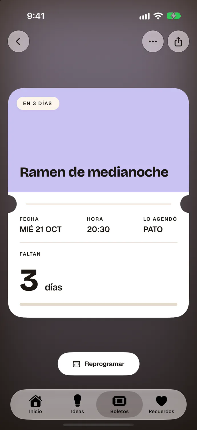 The Midnight Ramen ticket: Wednesday, October 21 at 8:30 p.m., 3 days away.